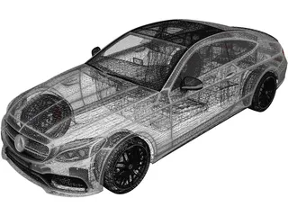 Mercedes-Benz C63 AMG Coupe (2017) 3D Model preview