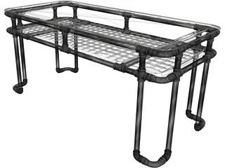 Tube Desk 3D Model preview