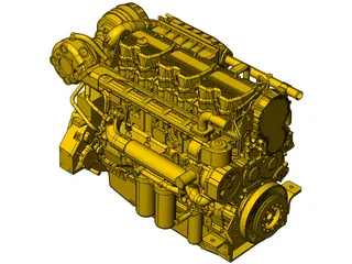 Caterpillar C18 Engine 3D Model preview