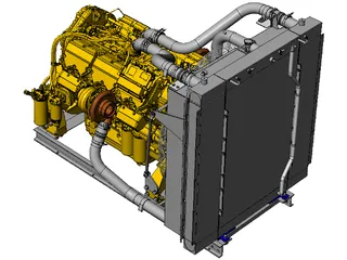 Caterpillar C27 Engine 3D Model preview