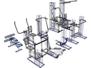 Gym Equipment 3D Model preview
