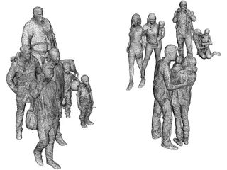 Group of Poeple 3D Model preview