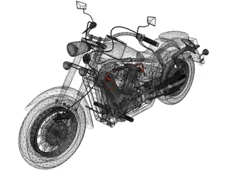 Honda VT400 Shadow 3D Model preview