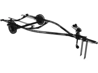 Boat Trailer 3D Model preview