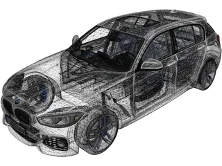 BMW 1-Series 5-door (2016) 3D Model preview