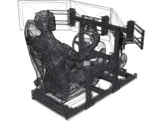 Sim Racing Rig 3D Model preview