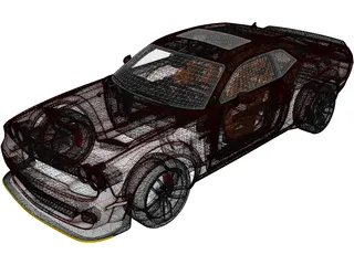 Dodge Challenger SRT Hellcat WideBody (2018) 3D Model preview