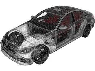 Mercedes-Benz C-Class (W205) (2018) 3D Model preview