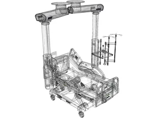 Hospital Bed 3D Model preview