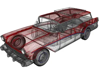 Buick Century Caballero Wagon (1957) 3D Model preview