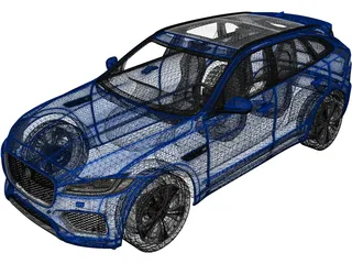 Jaguar F-Pace S (2017) 3D Model preview