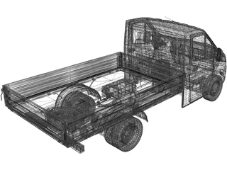 GAZelle NEXT Flatbed 3D Model preview
