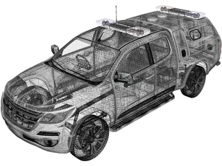 Holden Colorado SpaceCab Divisional Van (2018) 3D Model preview