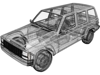 Jeep Cherokee XJ (2000) 3D Model preview