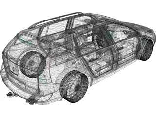 Renault Megane II (2009) 3D Model preview