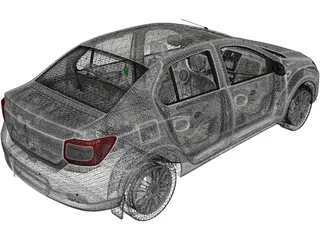 Renault Logan (2016) 3D Model preview