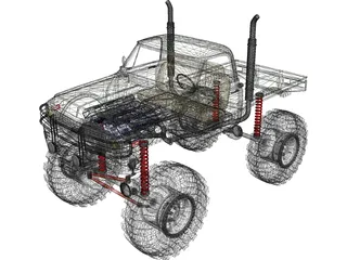 Chevrolet 4x4 Green Machine Pickup (1960) 3D Model preview