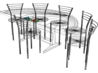 Poker Table 3D Model preview