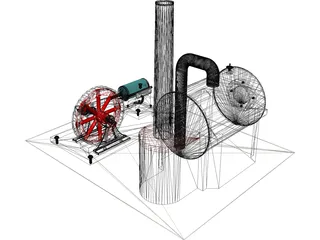 D10 Wilesco Steam Engine 3D Model preview