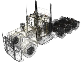 Peterbilt 379 4 axle 3D Model preview