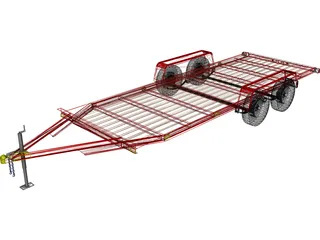 TV-108 Single-Car Hauler Trailer 3D Model preview