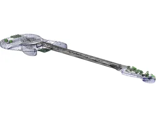 Bass Guitar 3D Model preview