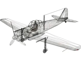 Mitsubishi A6M Zero 3D Model preview