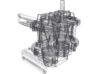 Roots Blower 3D Model preview