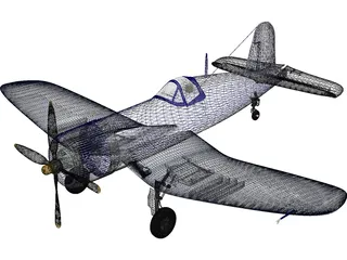 F4U Corsair 3D Model preview