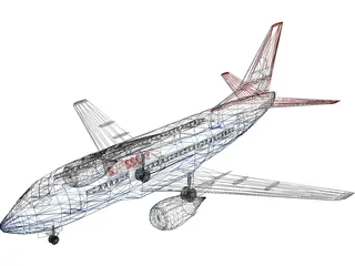 Boeing 737 Swiss Air 3D Model preview