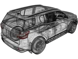 Isuzu Mu-X (2020) 3D Model preview