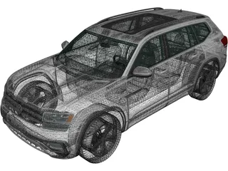 Volkswagen Atlas R-Line (2017) 3D Model preview