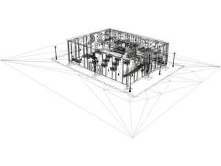 Cafeteria 3D Model preview