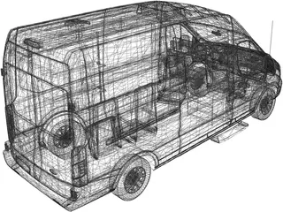 Ford Transit Hightop (2018) 3D Model preview