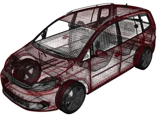 Volkswagen Touran (2011) 3D Model preview