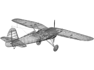 PZL P11 3D Model preview