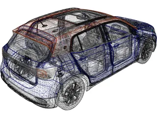 Volkswagen T-Cross (2019) 3D Model preview