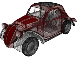 Fiat 500 Topolino (1936) 3D Model preview