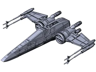 Star Wars T-70 X-Wing Star Figher 3D Model preview