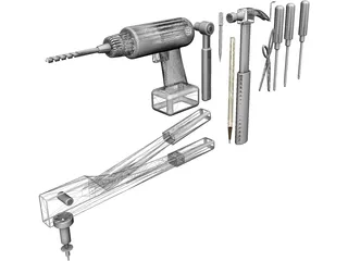 Hand Tools Collection 3D Model preview