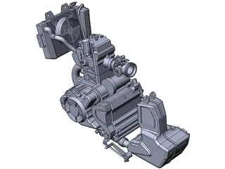 Bajaj Pulsar Engine 3D Model preview