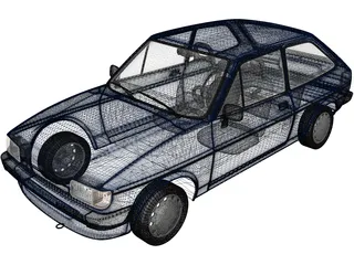 Ford Fiesta (1983) 3D Model preview