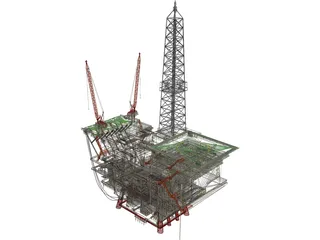 Offshore Rig 3D Model preview