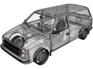 Dodge Mini Ram Van (1984) 3D Model preview