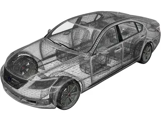 Lexus LS 600h [XF40] (2010) 3D Model preview