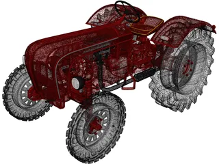 Porsche Diesel Tractor P133 (1956) 3D Model preview