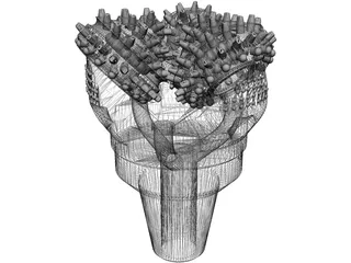 Tricone Drill Bit 3D Model preview