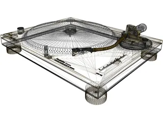 Technics SL-1200MK2 Turntable 3D Model preview
