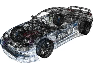 Nissan Silvia S15 Rocket Bunny 3D Model preview