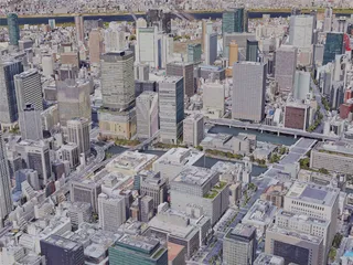 Osaka City, Japan (2019) 3D Model preview
